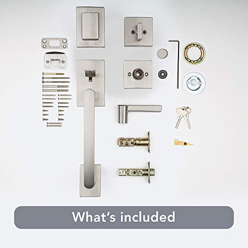 Front Entry Handleset with Interior Lever,in Satin Nickel