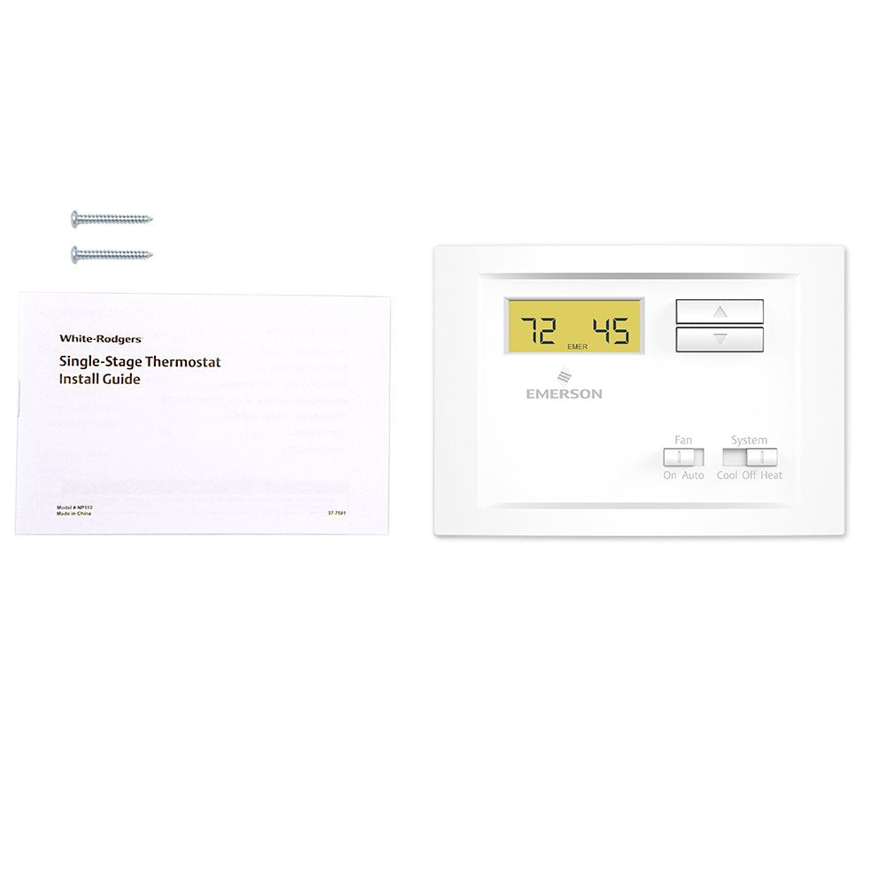Emerson NP110 Non-Programmable Single Stage Thermostat, 4, 0.5