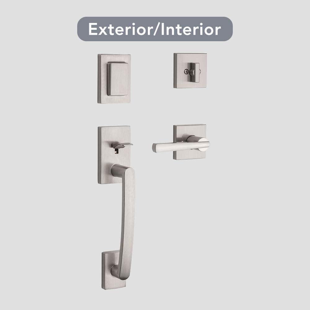 Front Entry Handleset with Interior Lever,in Satin Nickel