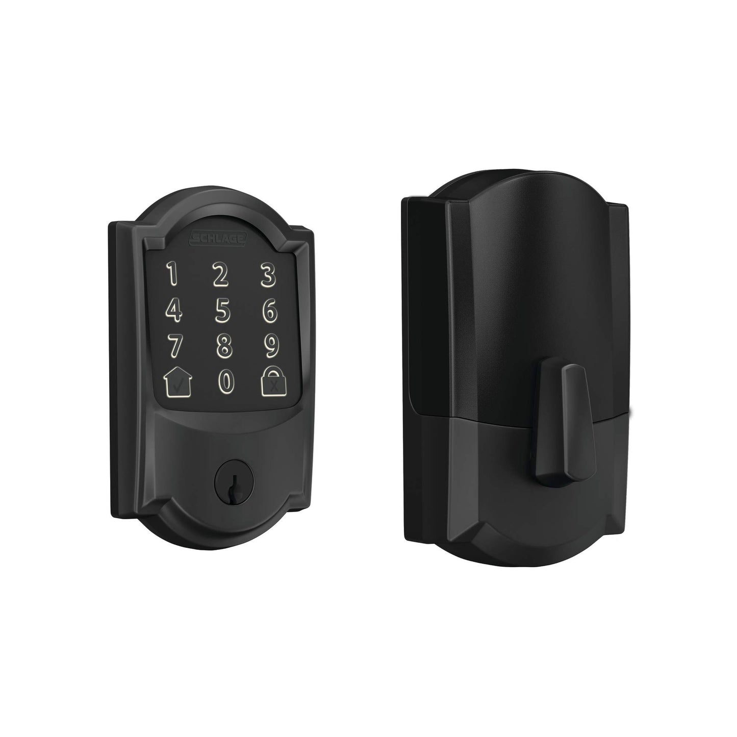 Encode Smart Wi-Fi Deadbolt with Camelot Trim in Matte Black