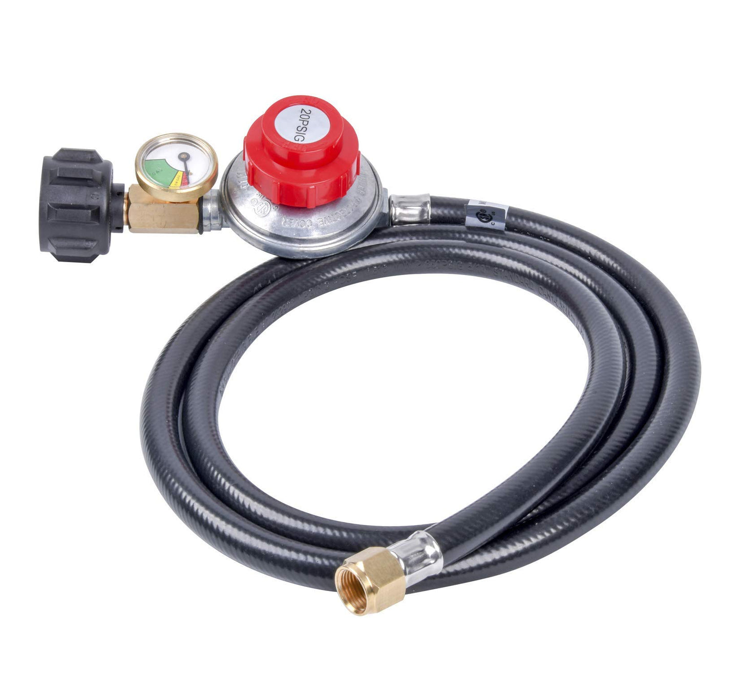 High Pressure Propane Regulator Hose with Gauge