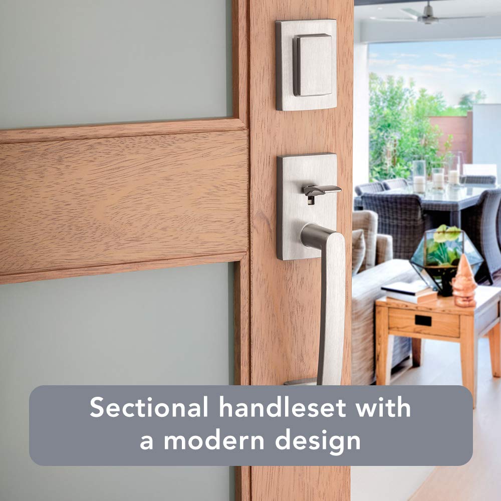 Front Entry Handleset with Interior Lever,in Satin Nickel