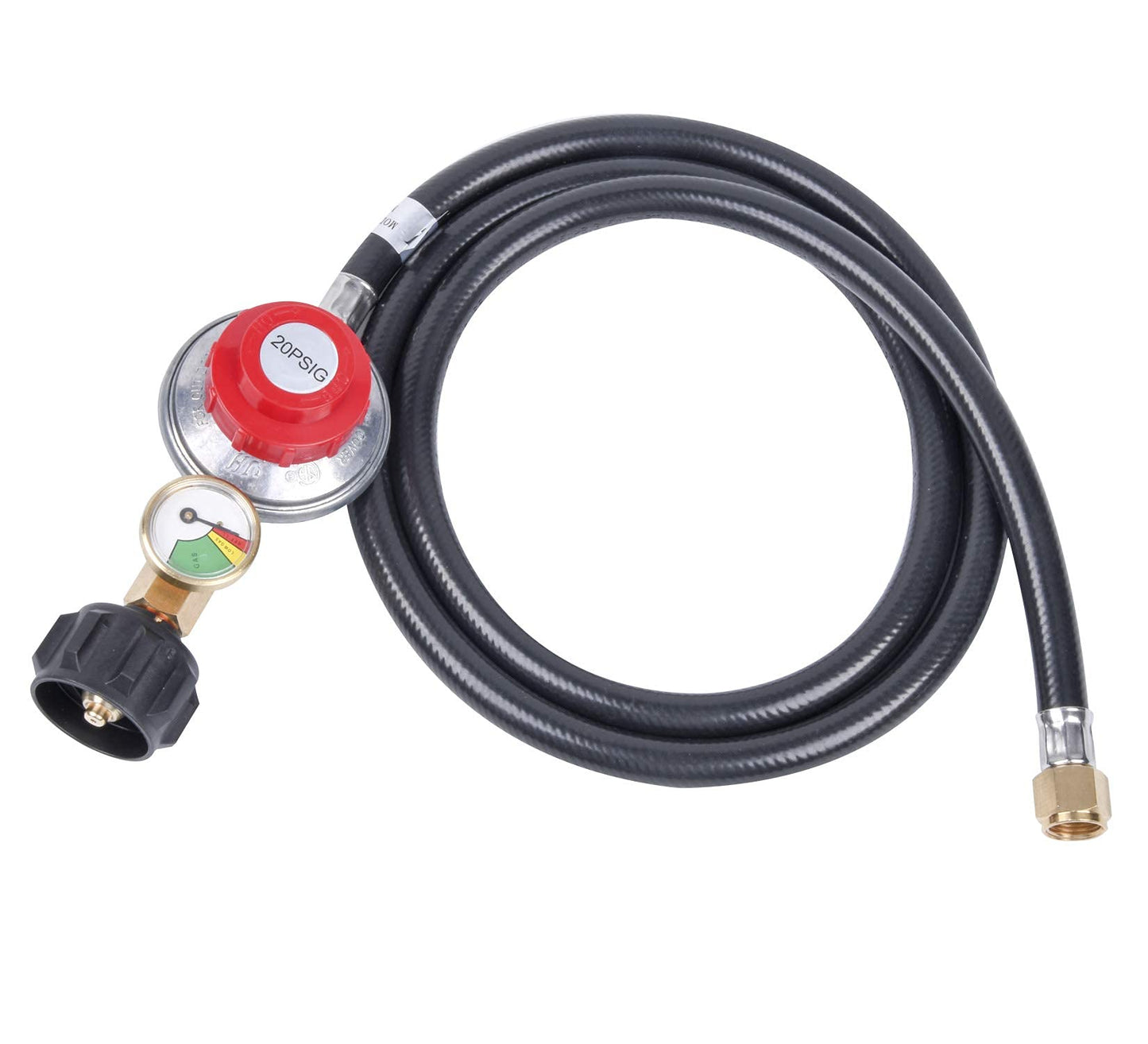High Pressure Propane Regulator Hose with Gauge