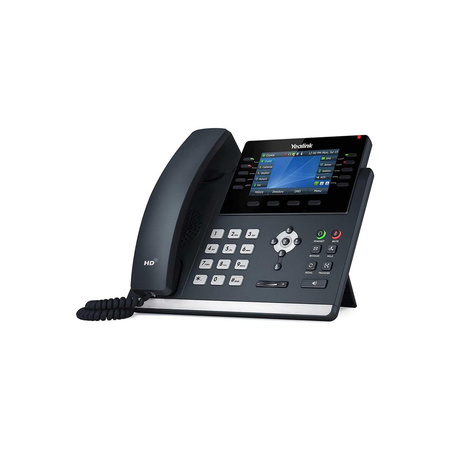 Yealink T46U IP Phone, 16 VoIP Accounts. 4.3-Inch Color Display. Dual USB 2.0, Dual-Port Gigabit Ethernet, 802.3af PoE, Power Adapter Not Included (SIP-T46U)