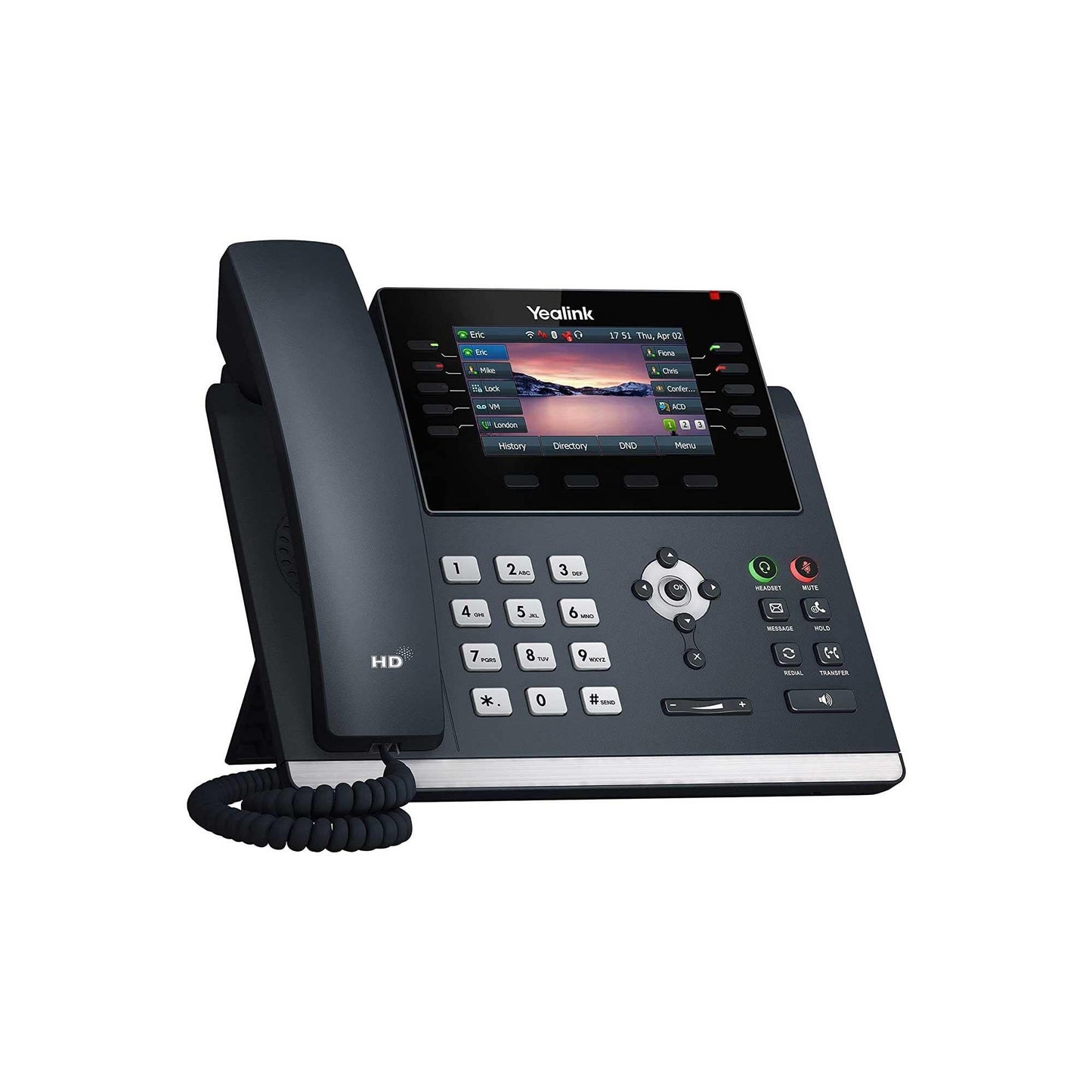 Yealink T46U IP Phone, 16 VoIP Accounts. 4.3-Inch Color Display. Dual USB 2.0, Dual-Port Gigabit Ethernet, 802.3af PoE, Power Adapter Not Included (SIP-T46U)