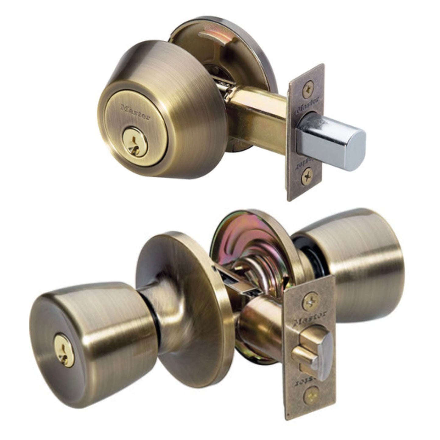 Master Lock Keyed Entry Door Lock,Antique Brass