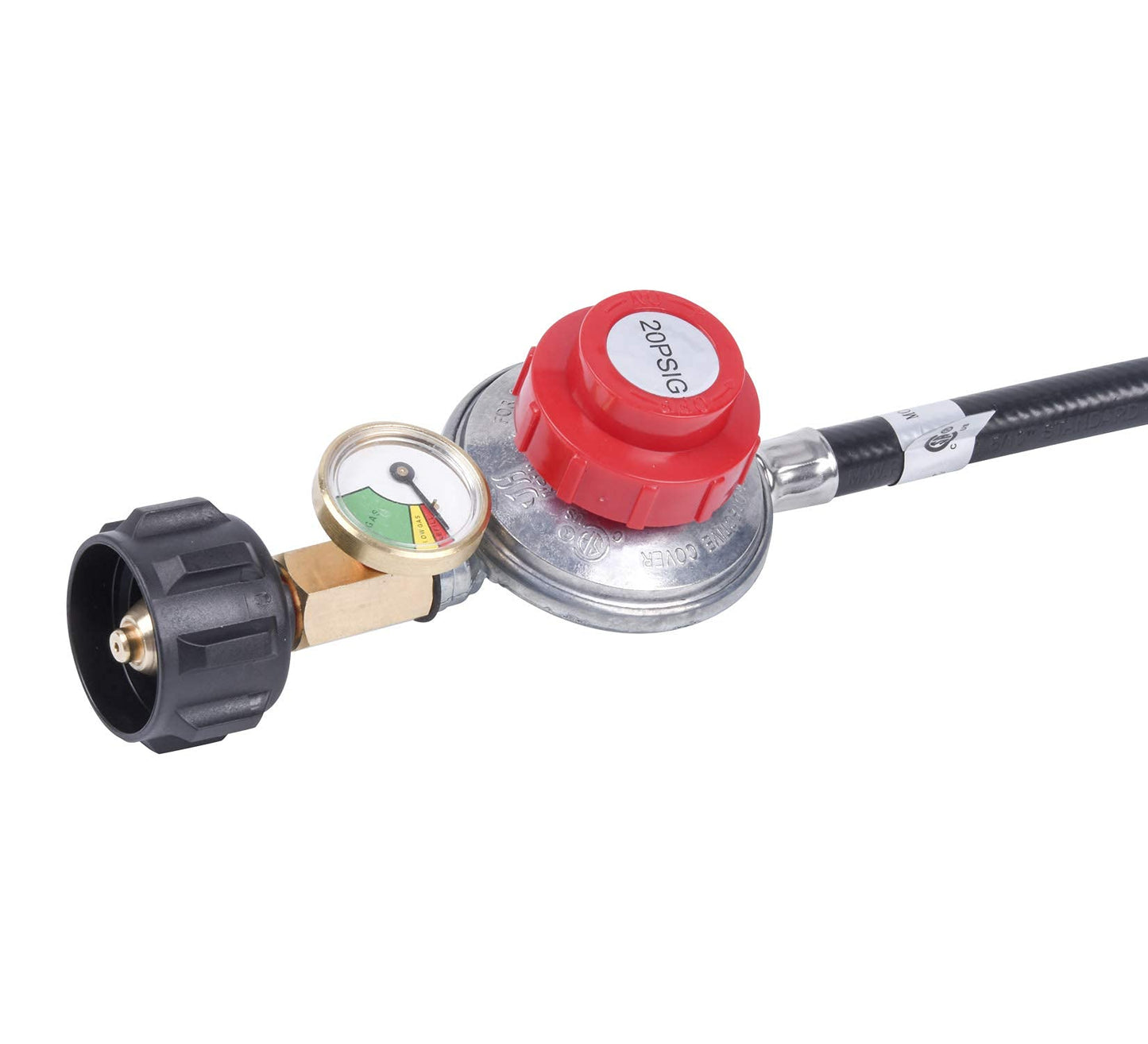 High Pressure Propane Regulator Hose with Gauge