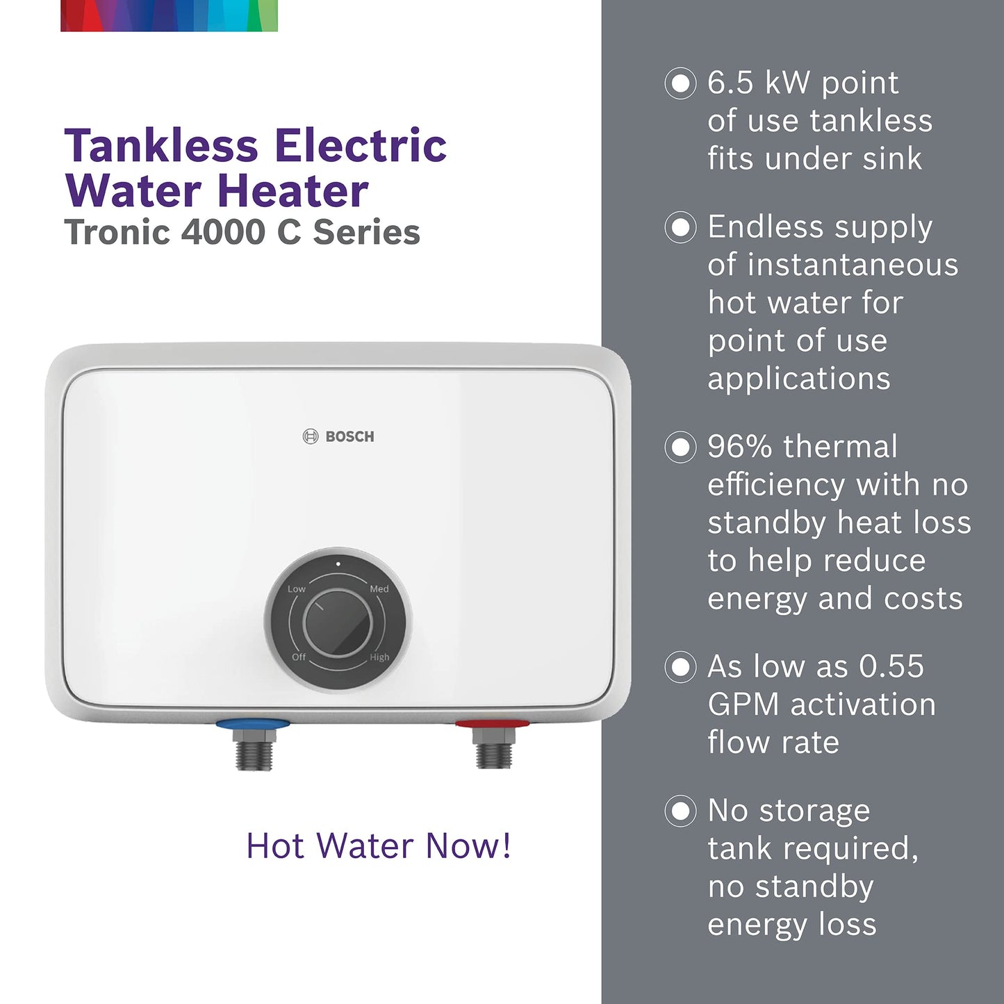 Bosch Thermotechnology Tronic 4000 Electric Tankless Water Heater
