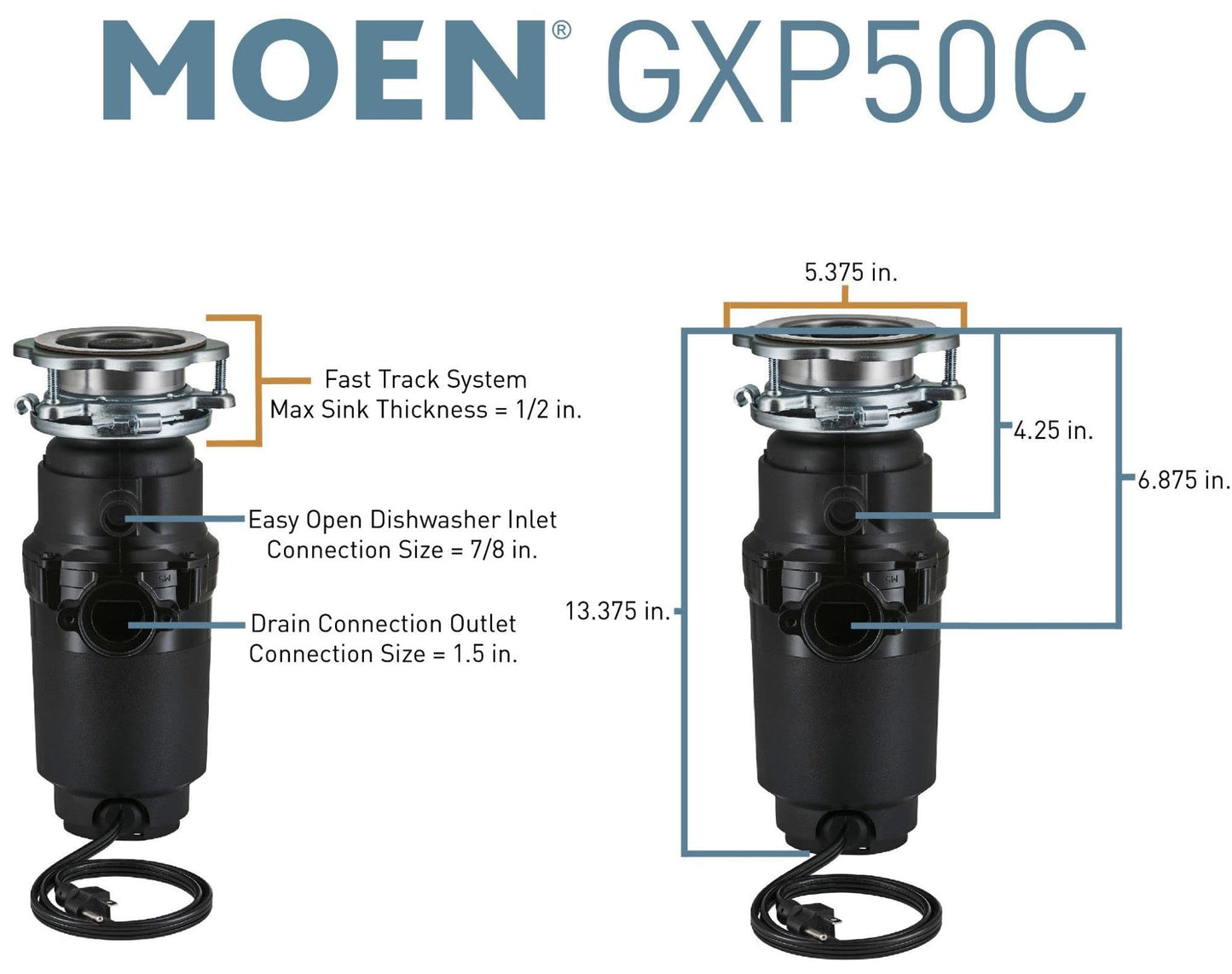 Continuous Feed Compact Garbage Disposal