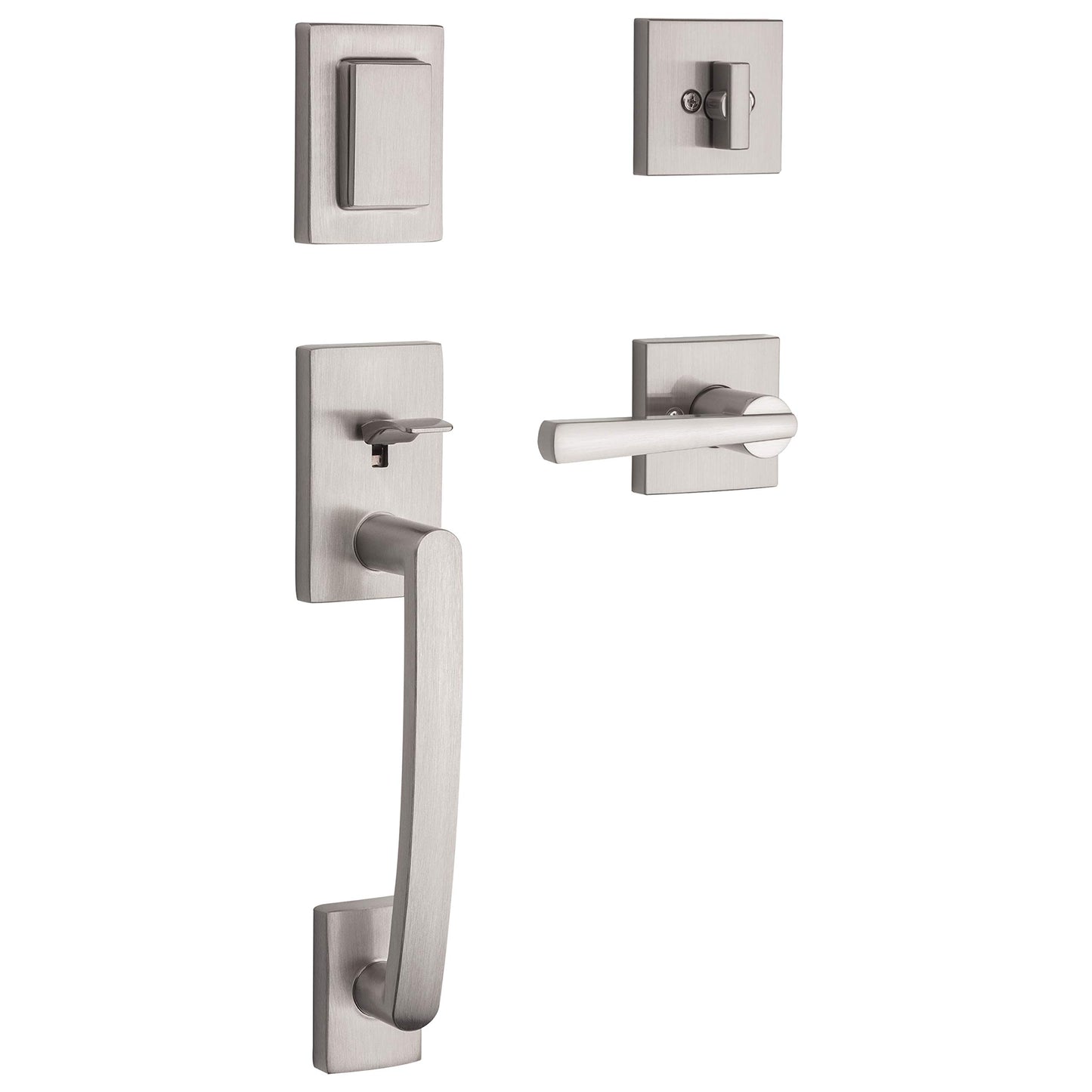 Front Entry Handleset with Interior Lever,in Satin Nickel