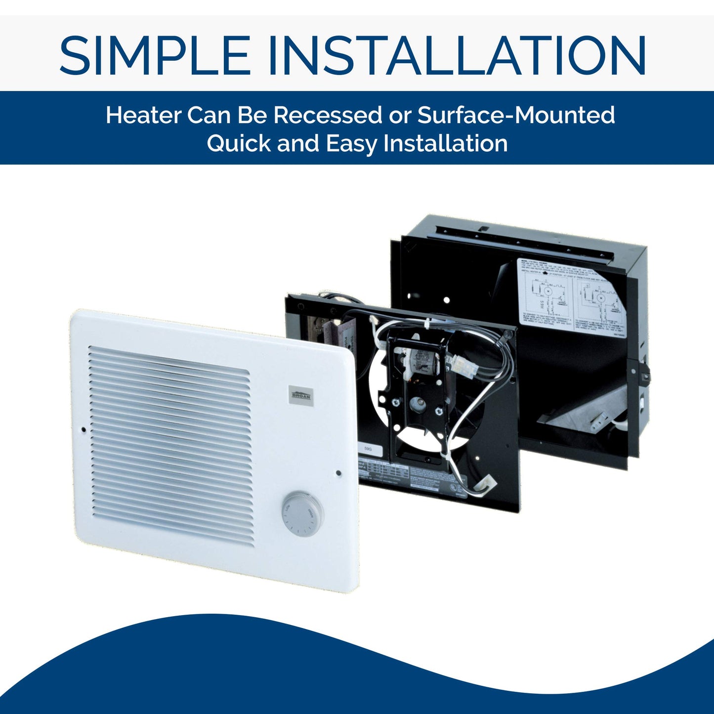 Broan-NuTone Wall Heater with Built-In Adjustable Thermostat,750/1500W
