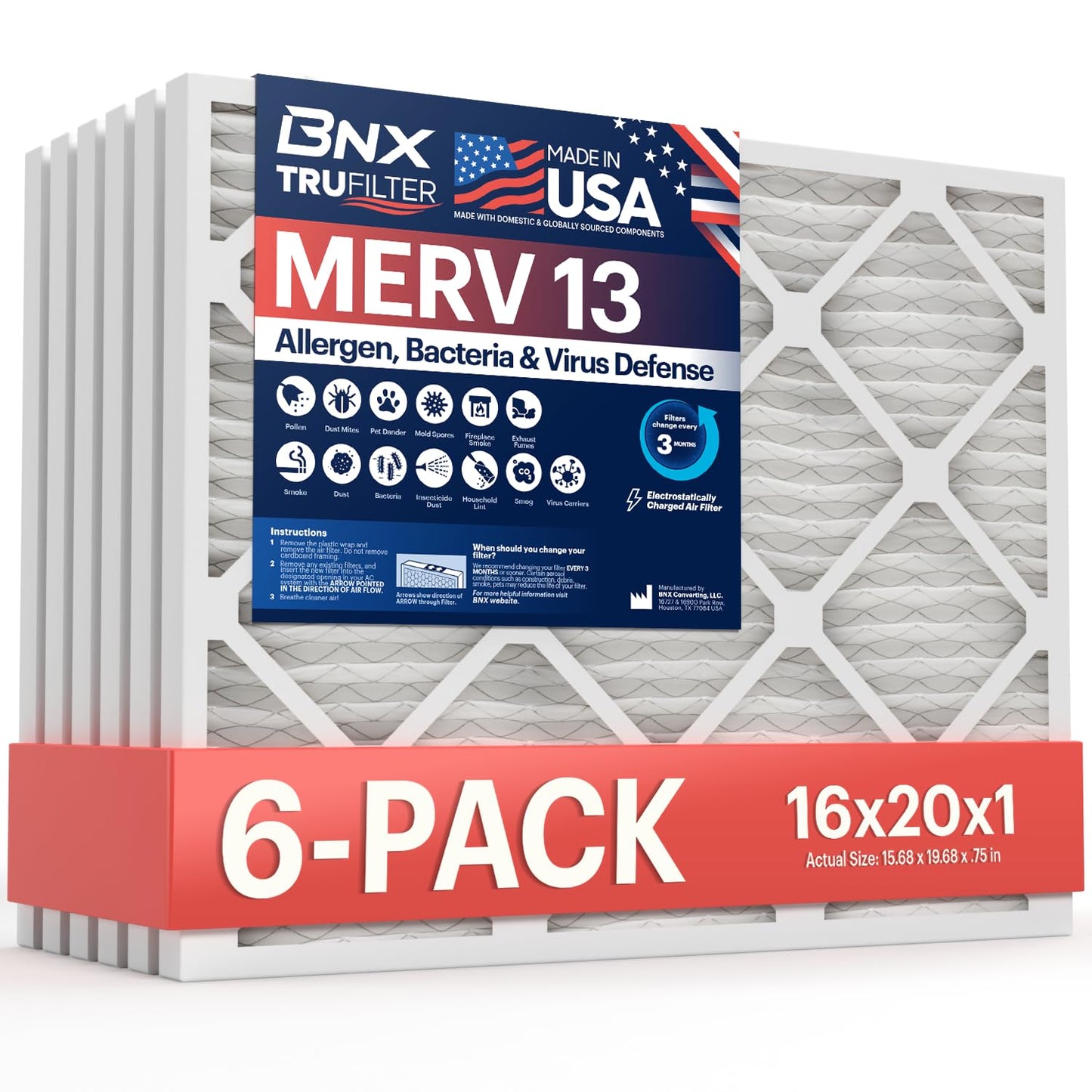 BNX Electrostatic Pleated Air Filter
