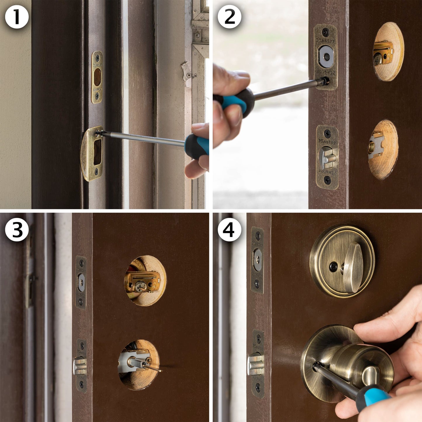 Master Lock Keyed Entry Door Lock,Antique Brass