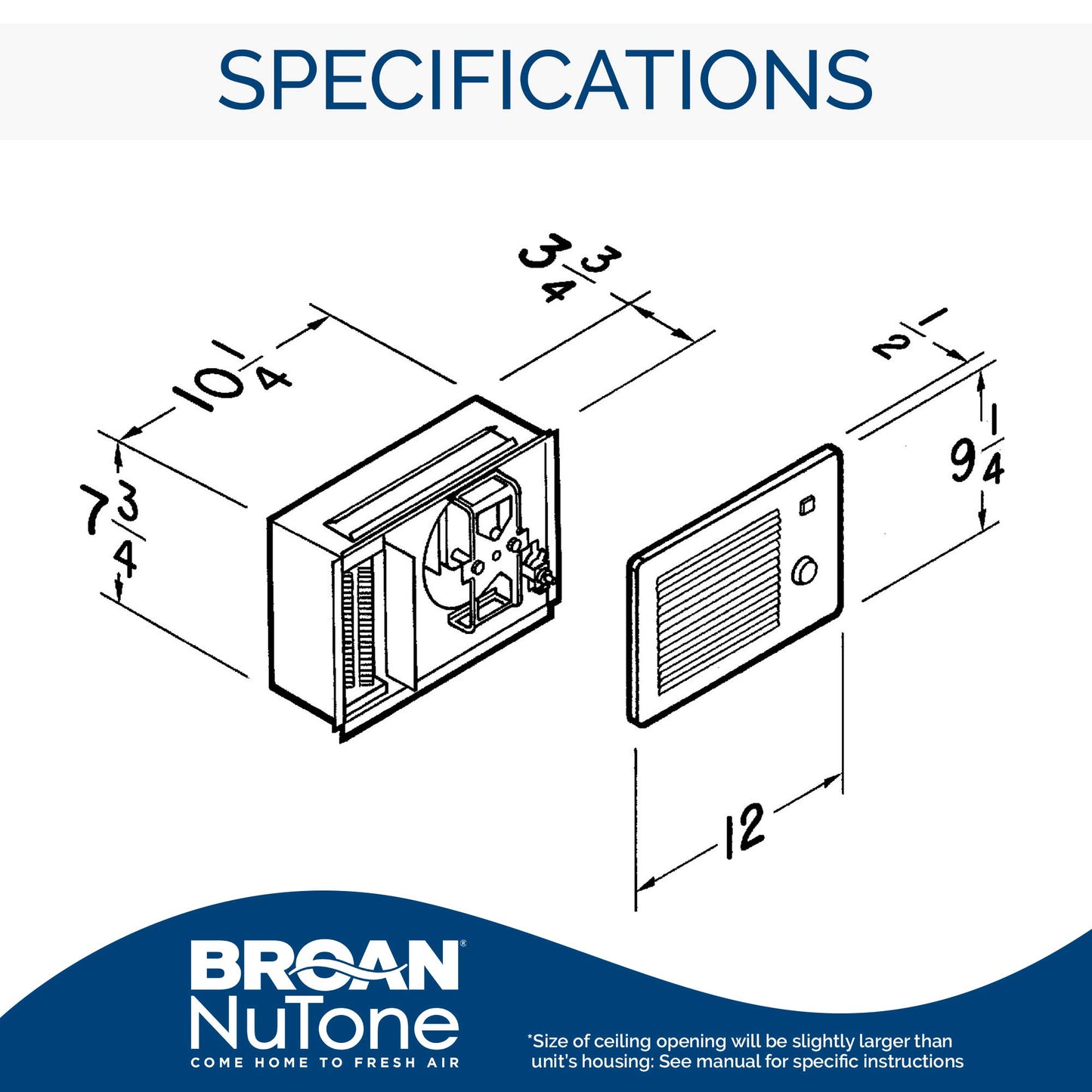 Broan-NuTone Wall Heater with Built-In Adjustable Thermostat,750/1500W