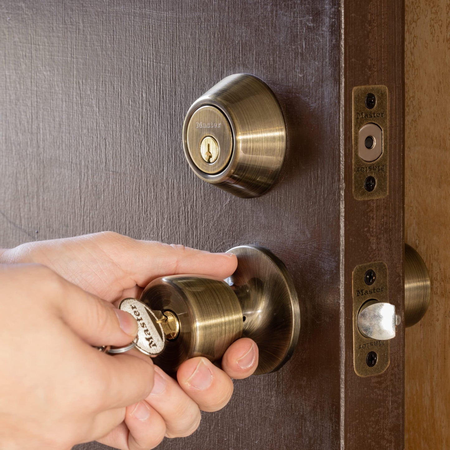 Master Lock Keyed Entry Door Lock,Antique Brass