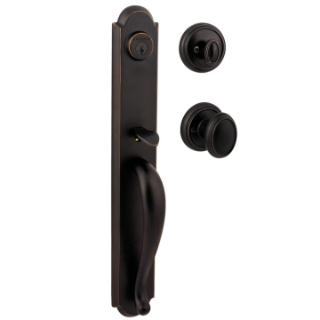Front Entry Handleset with Interior Knob in Venetian Bronze