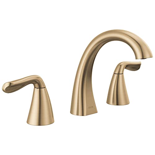 Widespread Gold Bathroom Faucet Drain Assembly Included