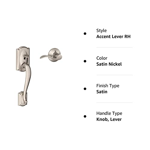 Front Entry Handleset with Right-Handed Accent Lever