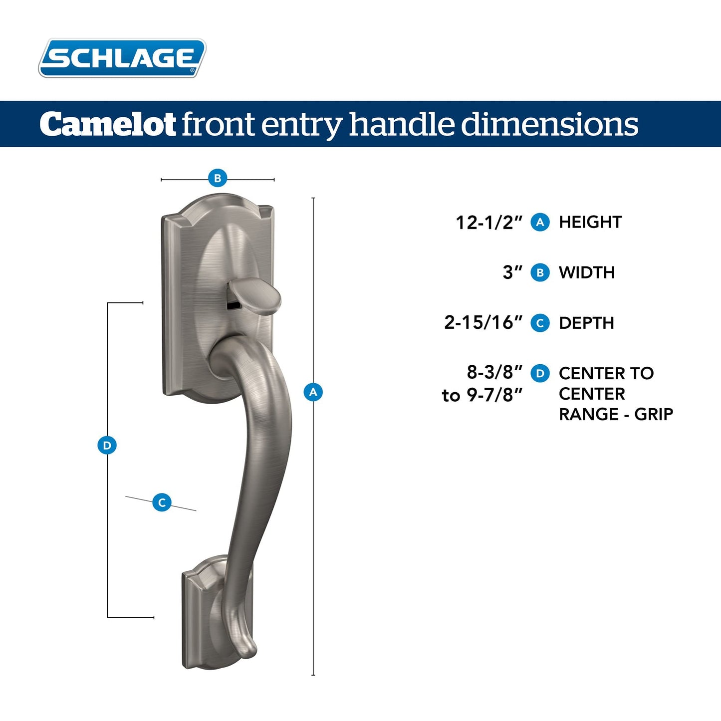 Front Entry Handleset with Right-Handed Accent Lever