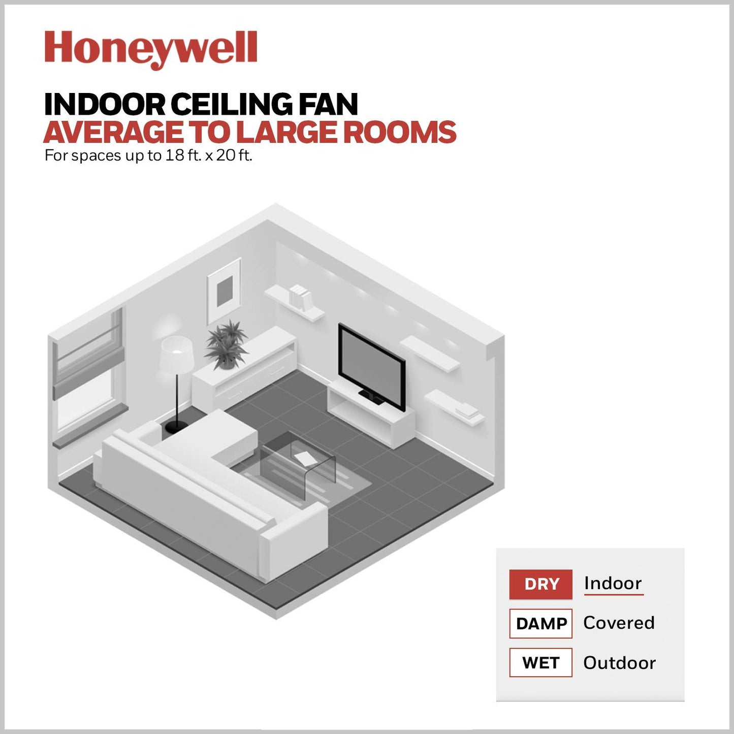 Honeywell Ceiling Fans with Light and Remote Control