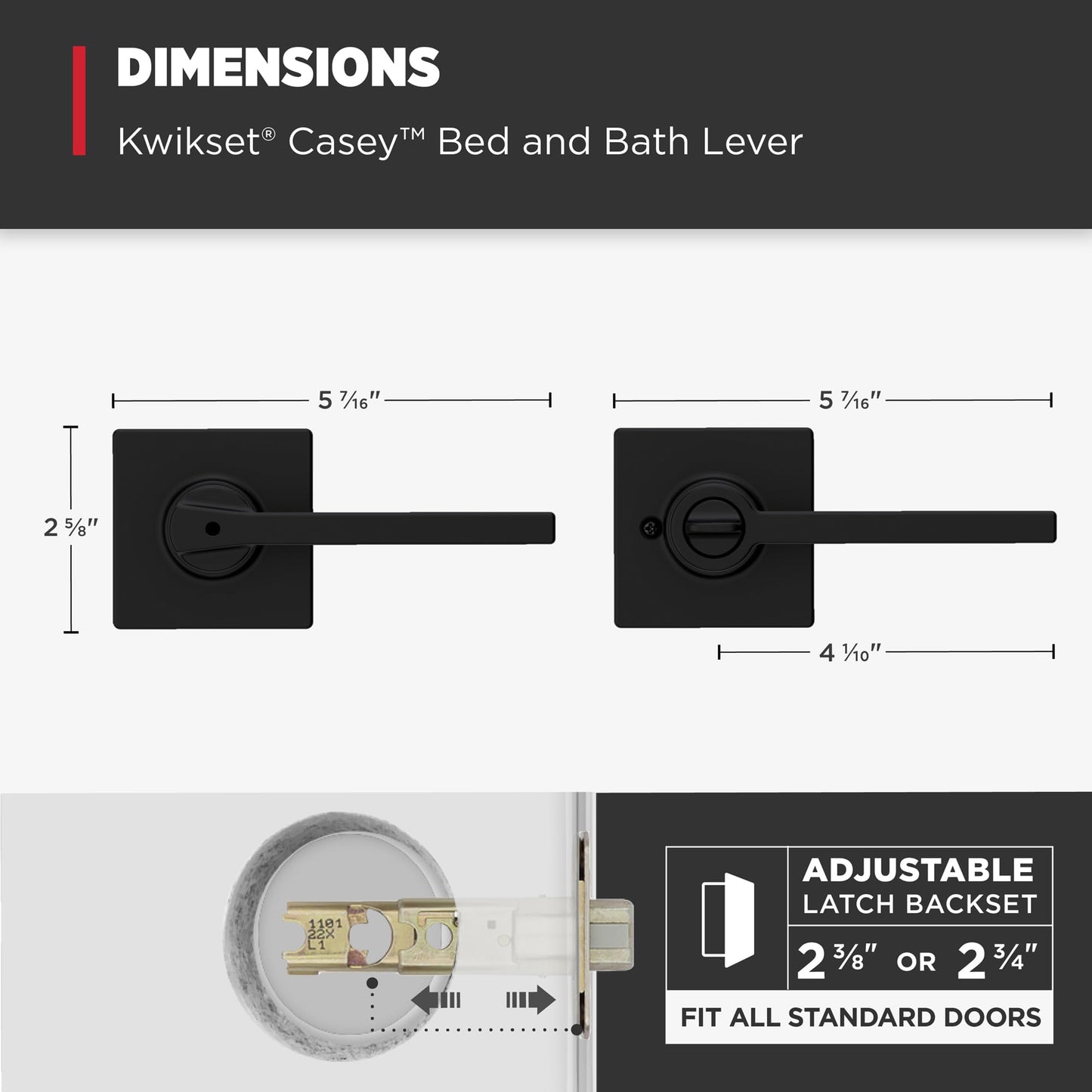 Door Handle with Loc For Bathroom and Bedroom